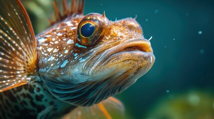 Grunt Sculpin Fish Portrait. 