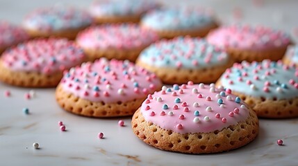 Wall Mural - Pink and Blue Sprinkled Cookies