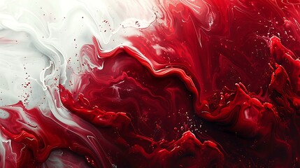 A background of liquid ink texture, swirling and flowing patterns with vibrant red and white colors, abstract and bold look, hd quality, natural look. --ar 16:9 --v 6.0 --s 250 --style raw