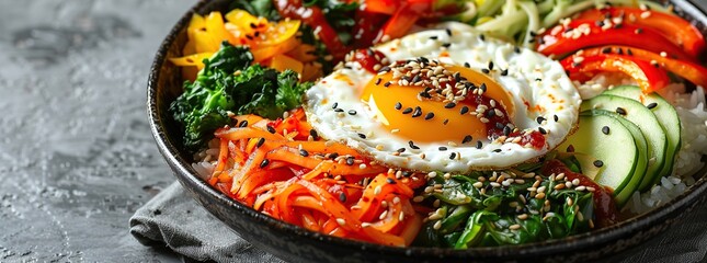 Sticker - Delicious and Vibrant Bibimbap Bowl