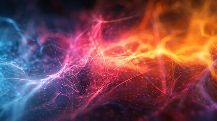 Wall Mural - a background of abstract lines texture, dynamic lines forming an intricate web, bold colors, energet