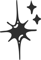 Wall Mural - star icon with glitter and sparkles. shiny magic hand drawn element. retro decoration. cartoon doodl