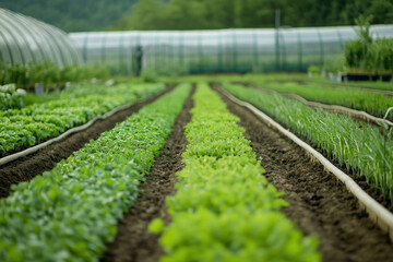 garden plants crops green farming agriculture vegetables rows outdoors nature greenhouse organic field growth 