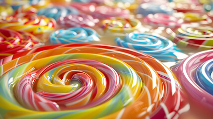 Wall Mural - Colorful swirl candy, abstract background.