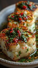 Wall Mural - Grilled Cauliflower Steaks with Chimichurri Sauce