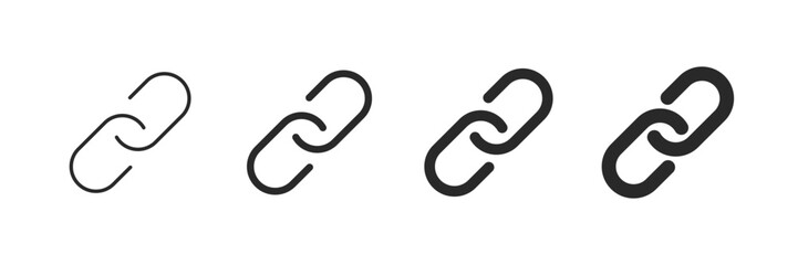 Wall Mural - simple set of outlined chain link signs isolated. ui elements illustration. vector icons in flat sty