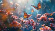 © Mr Muslich - The first butterflies fluttering over a clearing with spring flowers.