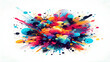 © Tanvir - Colorful ink splatter splash spray brush abstract background
