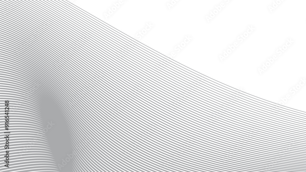 Grey curve lines abstract background vector image for backdrop or presentation