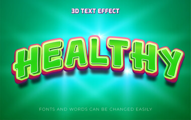 Wall Mural - Healthy 3d editable text effect style