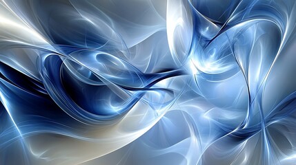 Wall Mural - Abstract Blue and White Swirls