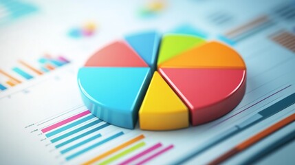 Leinwandbilder - A presentation slide featuring a pie chart with clear labels and percentages, showcasing business metrics.