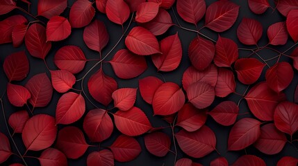 Sticker - red leaves background 