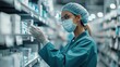 © Rossarin - A healthcare worker examines medicine in a pharmacy, showcasing professionalism and attention to detail in a sterile environment.