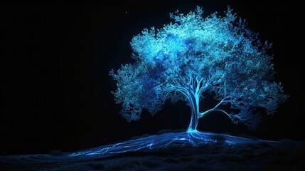 Wall Mural - Digital Tree in the Night