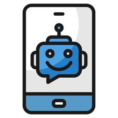 Wall Mural - Chatbot Icon Element For Design