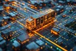 © Nata - GPS tracking in logistics, digital map, fleet management technology. Generative AI