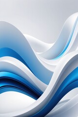 Blue and white waves abstract background, vertical composition	