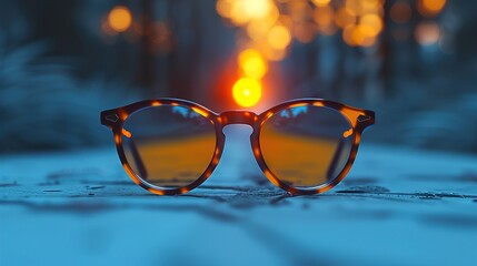 Poster - Stylish eyeglasses on white background  