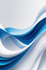 Blue and white waves abstract background, vertical composition	