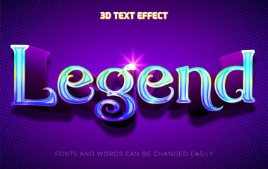 Wall Mural - Legend fantasy 3d editable text effect style