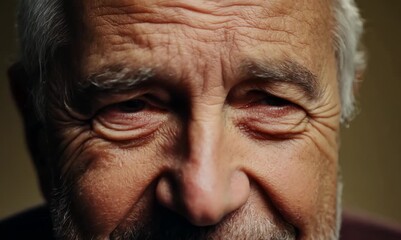 Poster - Portrait of an old man with grey hair and gray eyes.