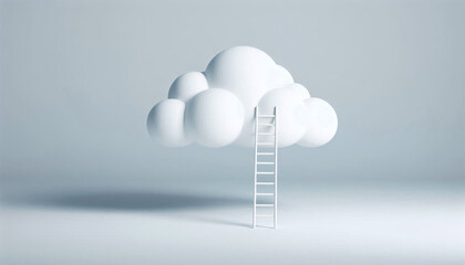 Wall Mural - Minimal ladder to the white cloud