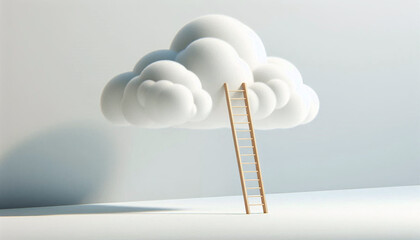 Wall Mural - Minimal ladder to the white cloud