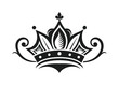 © ArtWorld - Elegant Retro Crown Logo with Flourishes - Unique and Timeless