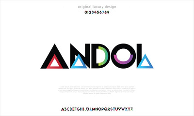 Wall Mural - Andol abstract logo font alphabet minimal modern urban fonts for logo brands