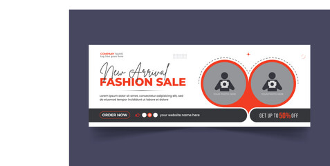 Wall Mural - Fashion sale social media facebook cover design and promotional web banner template