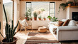 © lali - Beautiful living room with light wooden floors