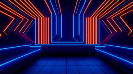 Wall Mural - Retro 1980s pixel art of a concert scene
