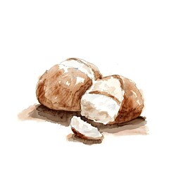 Sticker - Watercolor Painting of Bread