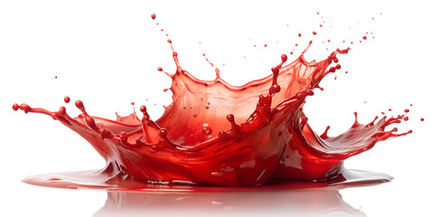 A red splash isolated on white and transparent background