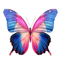 Wall Mural - Colorful Butterfly with Pink and Blue Wings