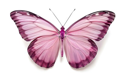 Wall Mural - Pink Butterfly Isolated on White Background