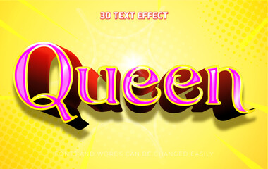 Wall Mural - Queen fantasy 3d editable text effect style