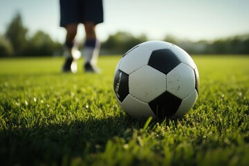 Soccer ball on green grass