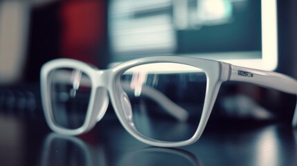 Sticker - White Glasses on a Desk