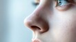 © marco - Close-Up of a Young Person's Face with Focus on the Nose