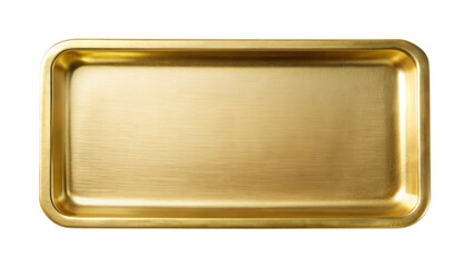 rectangular golden tray featuring a polished finish. ideal for serving, luxury dining settings, or a