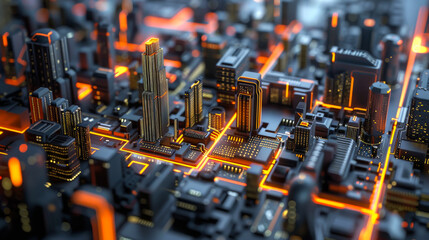 Modern technological microchip domestic business. Technology concept.
