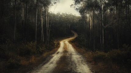 Poster - A Winding Road Through a Dark Forest