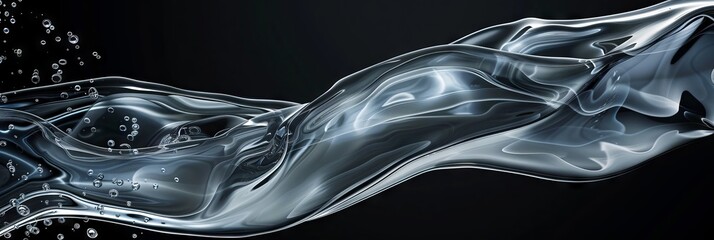 Abstract glass wave on a background look like as liquid. Modern abstract background.