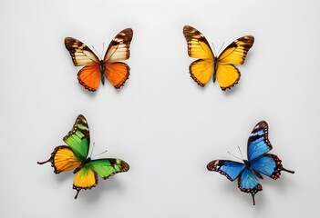 Canvas Print - set of colorful butterflies