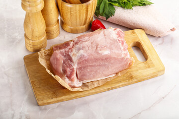 Sticker - Raw uncooked pork meat loin