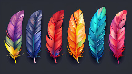 Wall Mural - colorful bird feathers