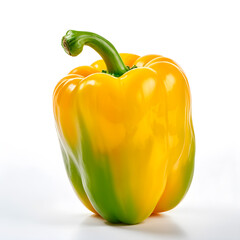 Green bell pepper isolated on white background