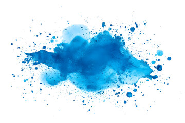 Wall Mural - Sky Blue ink splatter stain isolated on white background